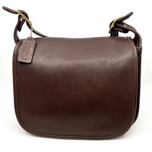 Vintage Coach 9170 Classic Shoulder Bag Mahogany Glove Tanned Leather w/ Brass